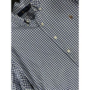 Ralph Lauren Polo‎ Button Down Mens Gingham Print Blue XL